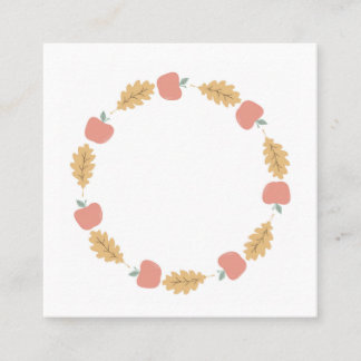 Autumn wreath of apples and oak leaves Discount Card