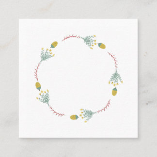 Autumn wreath of flowers and acorns discount card