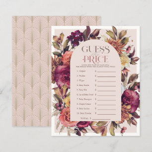 Autumn Wreath Pink Baby Shower Guess the Price