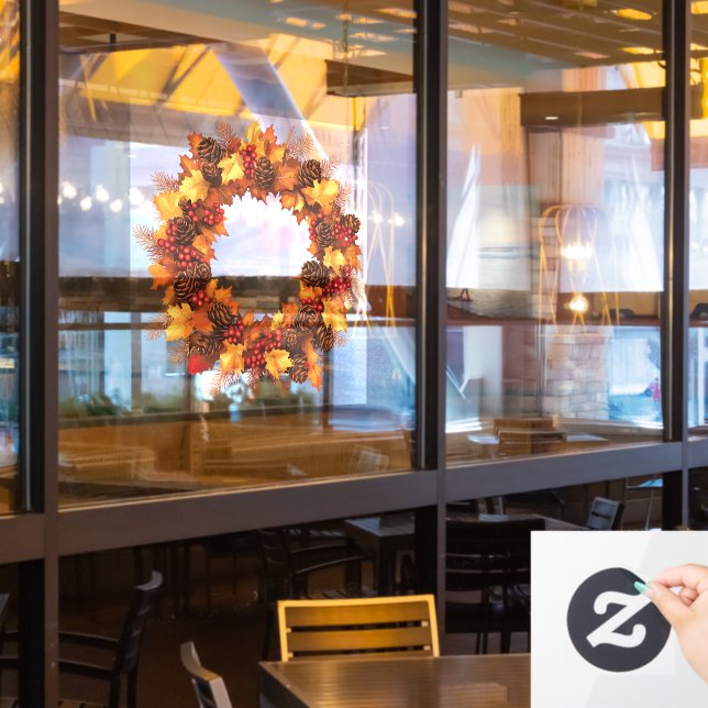 Autumn Wreath Window Cling (Restaurant Window)