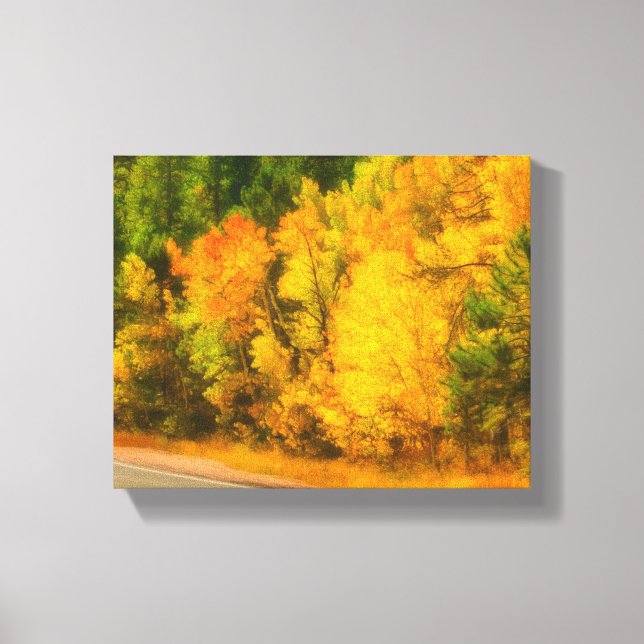 Autumn Yellow Aspen Trees Mountain Scenery Canvas Print (Front)