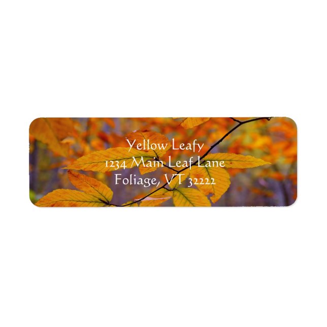 Autumn Yellow Leaves Address Labels (Front)