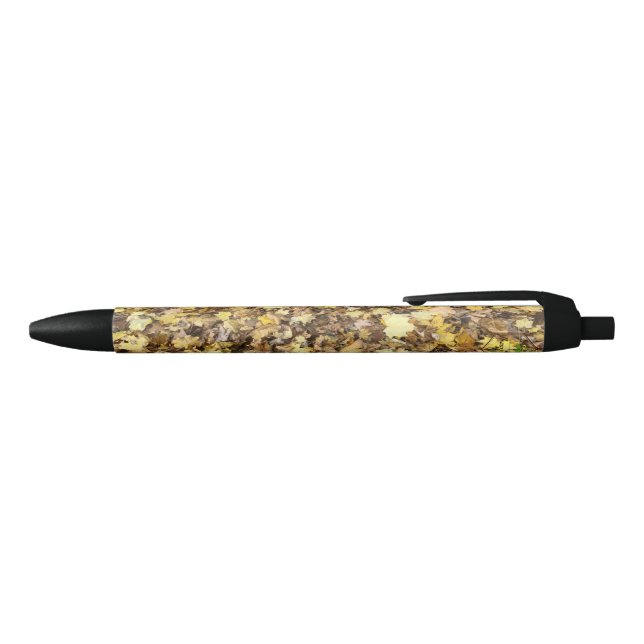 Autumn Yellow Leaves Collection Black Ink Pen (Top)