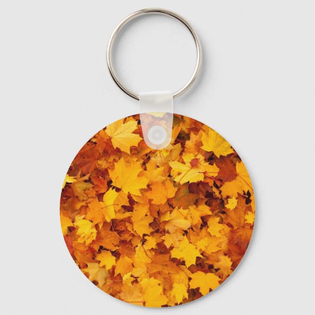 Autumn Yellow Maple Leaves Keychain (Front)