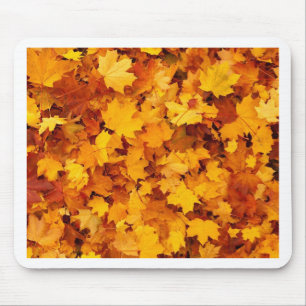Autumn Yellow Maple Leaves Mouse Pad