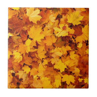 Autumn Yellow Maple Leaves Tile