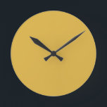 Autumn Yellow Round Clock<br><div class="desc">Autumn Yellow solid colour Wall Clock by Gerson Ramos.</div>