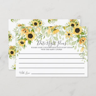Autumn Yellow Sunflower Date Night Ideas Card