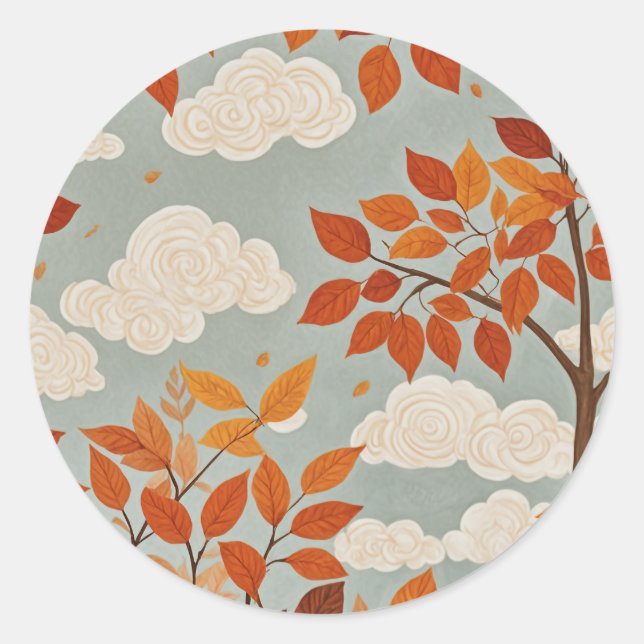 Autumnal Ascent Classic Round Sticker (Front)