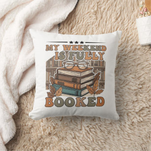 Autumnal book study design throw pillow