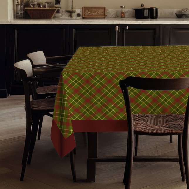 Autumnal Colours Tablecloth Minimalist Tartan Styl (Autumnal Colors Tablecloth Minimalist Tartan Style)