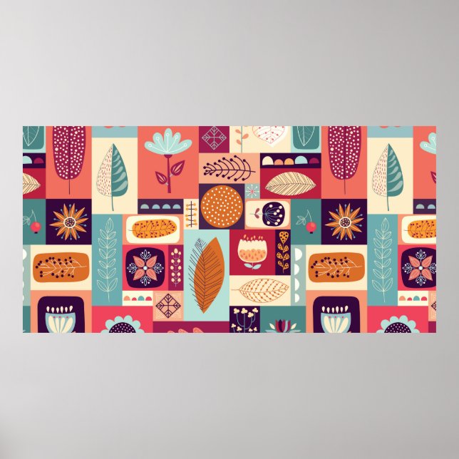 Autumnal decorative background poster (Front)