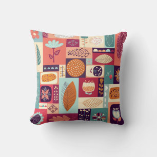 Autumnal Decorative Vintage Background Art Throw Pillow
