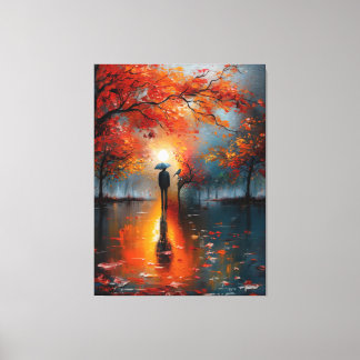 🌕🍂🎨 Autumnal Dreamscape 🌌✨ Canvas Print