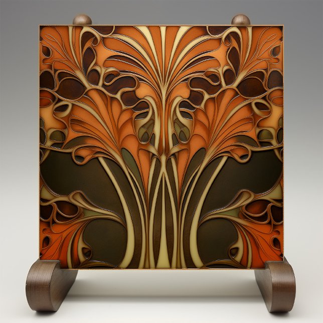 Autumnal Elegance Art Nouveau Tile (Creator Uploaded)