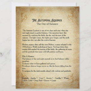 Autumnal Equinox Book of Shadows Page