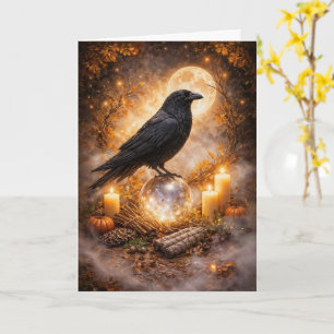 Autumnal Fall Equinox Mabon Mystical Raven Card