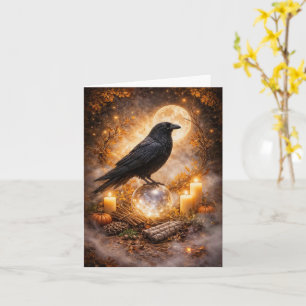Autumnal Fall Mystical Magical Raven Blank Card