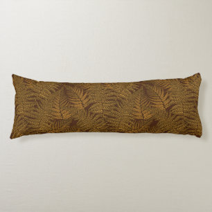 Autumnal fern on brown body pillow