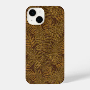 Autumnal fern on brown iPhone 14 case
