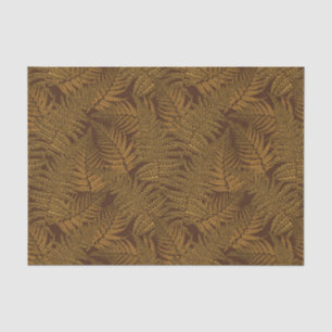 Autumnal fern on brown tissue paper