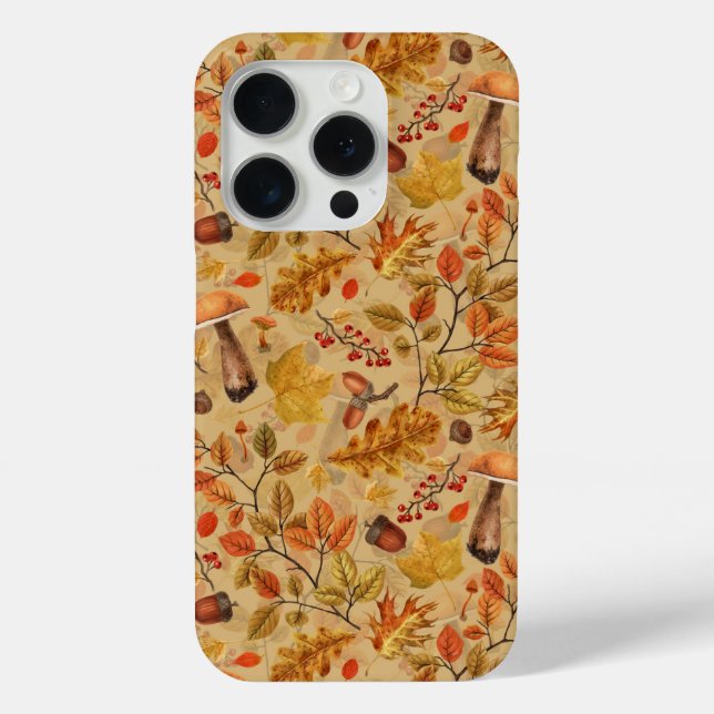Autumnal forest on ochre Case-Mate iPhone case (Back)