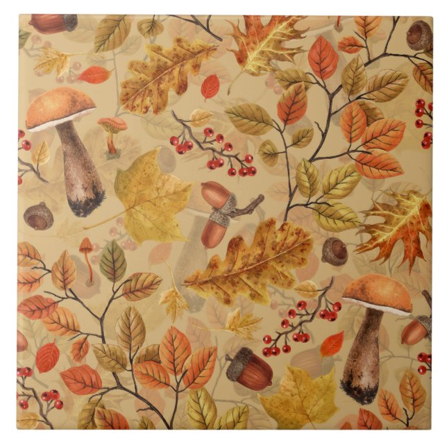 Autumnal forest on ochre tile (Front)