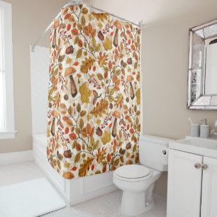 Autumnal forest on off white