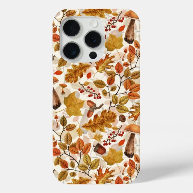 Autumnal forest on off white Case-Mate iPhone case (Back)