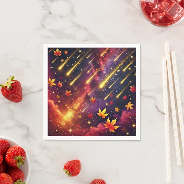 Autumnal Galaxy Meteor Shower Decoupage Napkins (Insitu)