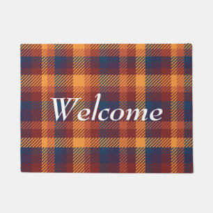 Autumnal Hues Rich Fall Plaid Welcome Doormat