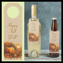 Autumnal Landscape Sunset Bottle Hanger Tags
