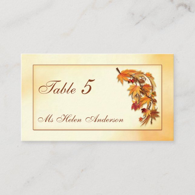 Autumnal leaves  special occasion place card (Front)