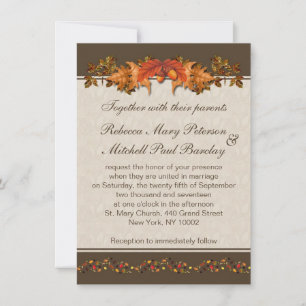 Autumnal leaves Wedding Invitation