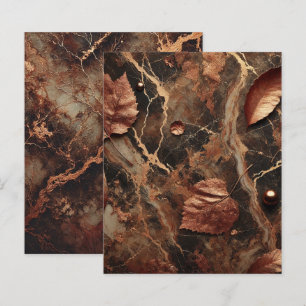 Autumnal Marble Earthy Brown Scrapbook Paper