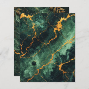 Autumnal Marble Green Forest Scrapbook Paper