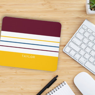 Autumnal Mulberry Amber Stripes Mouse Pad