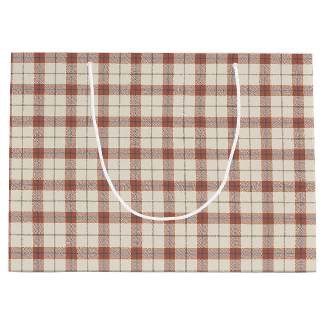 Autumnal Plaid Large Gift Bag (Front)