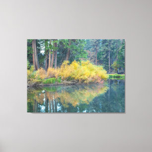 Autumnal Reflection on Yosemite Merced River Canvas Print