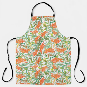 Autumnal Rowan: Floral Seamless Design Apron
