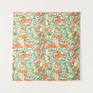 Autumnal Rowan: Floral Seamless Design Tapestry