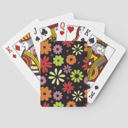 Autumnal Seamless Floral Pattern Playing Cards