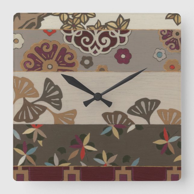 Autumnal Tapestry II Square Wall Clock (Front)