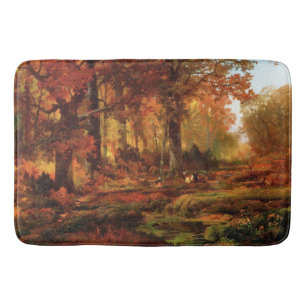 Autumnal Trees in Cresheim Glen (Philadelphia) Bath Mat