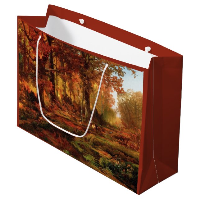 Autumnal Trees in Cresheim Glen (Philadelphia) Large Gift Bag (Front Angled)
