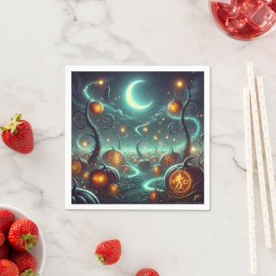 Autumnal Whimsigoth Magic Pumpkin Patch Decoupage Napkin
