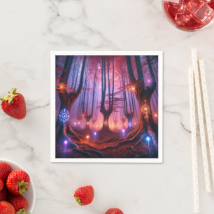 Autumnal Whimsigoth Twilight Forest Decoupage Napkin