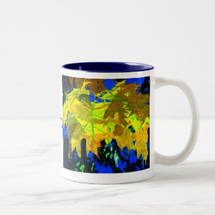 Autumn's Abstract Two-Tone Coffee Mug