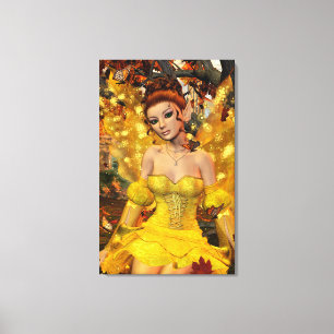 Autumn's Dance Fae Fantasy Art Canvas Print