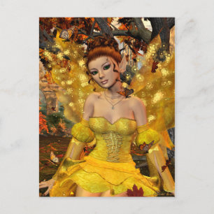 Autumn's Dance Fae Fantasy Art Postcard